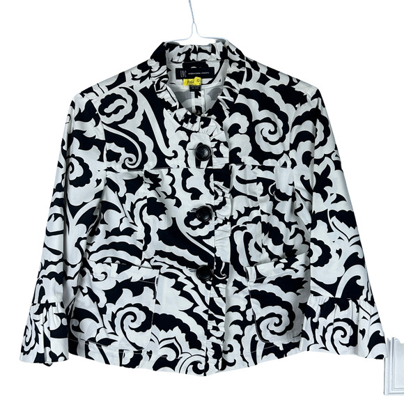 INC International Concepts Floral Print 3 Button 3/4 Sleeve Blazer Size Medium - Picture 1 of 6